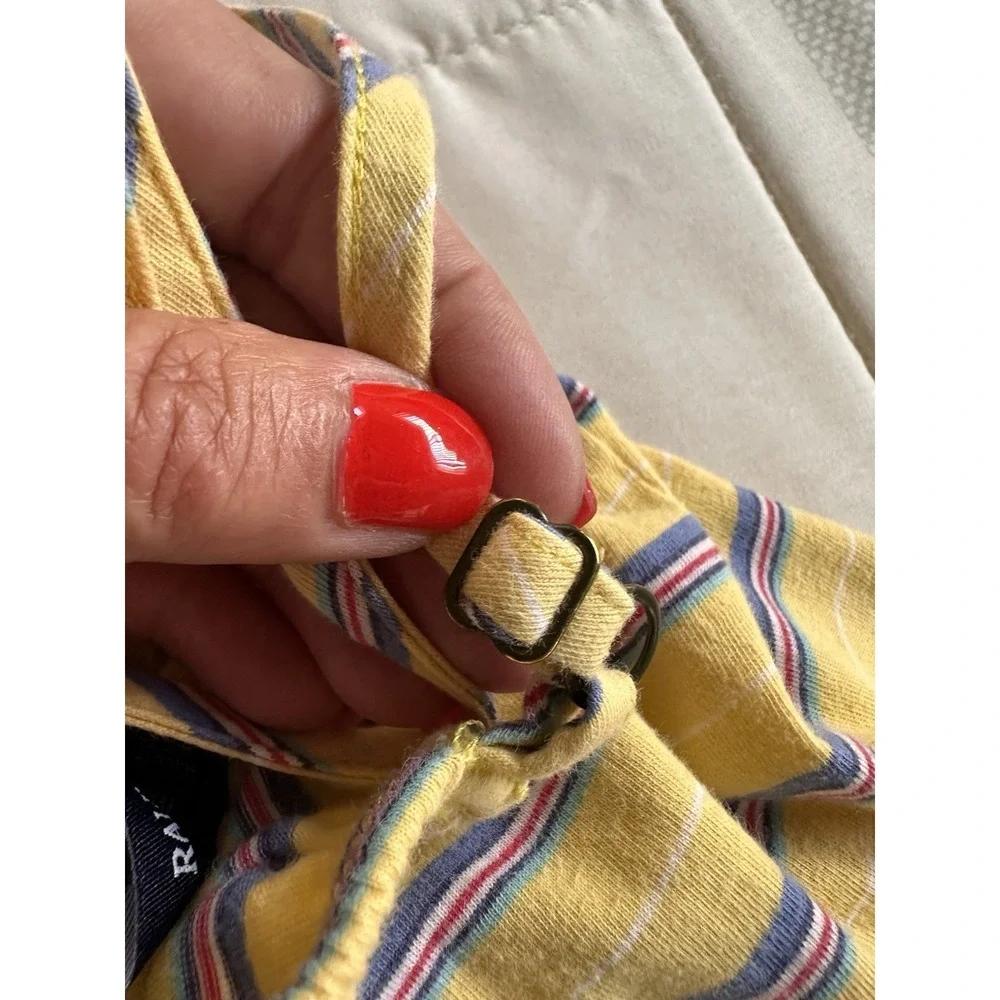 Ralph Lauren Girls Striped Knit Midi Dress M 8-10‎ Yellow Pink Blue Cami Dress